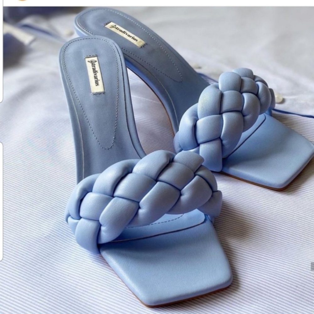Blue Bottega Inspired BV Lido Padded Sandals